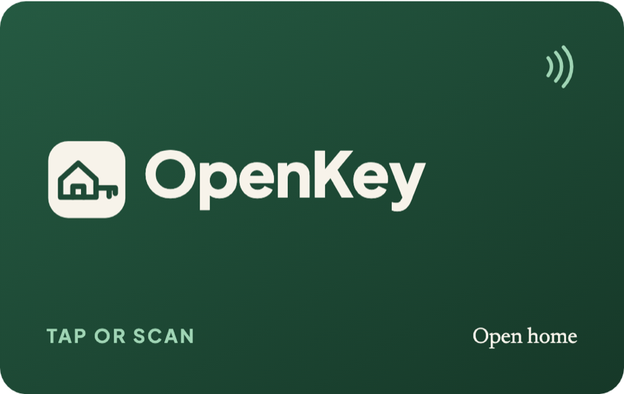 OpenKey open-home card, front